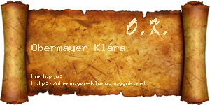 Obermayer Klára névjegykártya